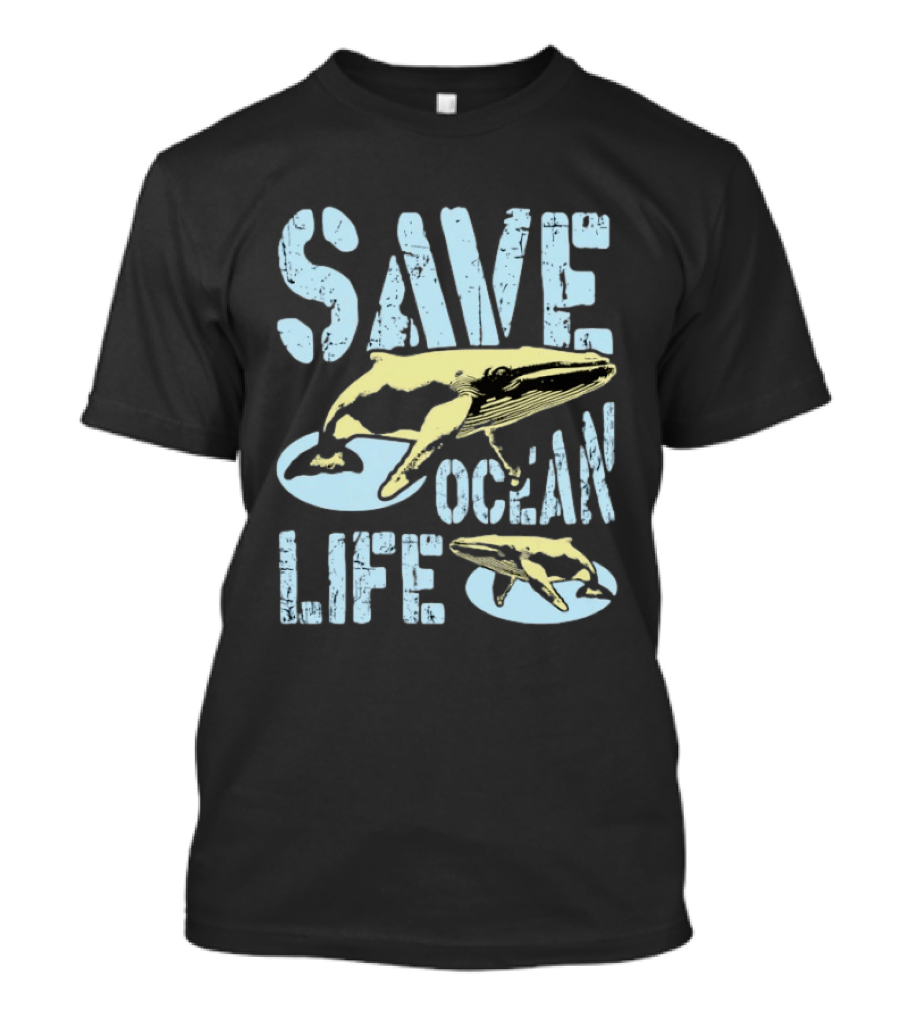 Save Ocean Life Whale Conservation Message With Humpback Whale Protection T-Shirt