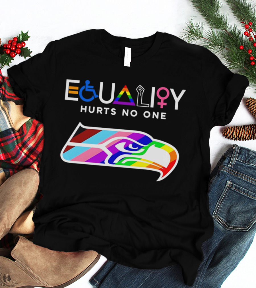 Seattle Seahawks Equality Hurts No One Inclusive Pride T-Shirt