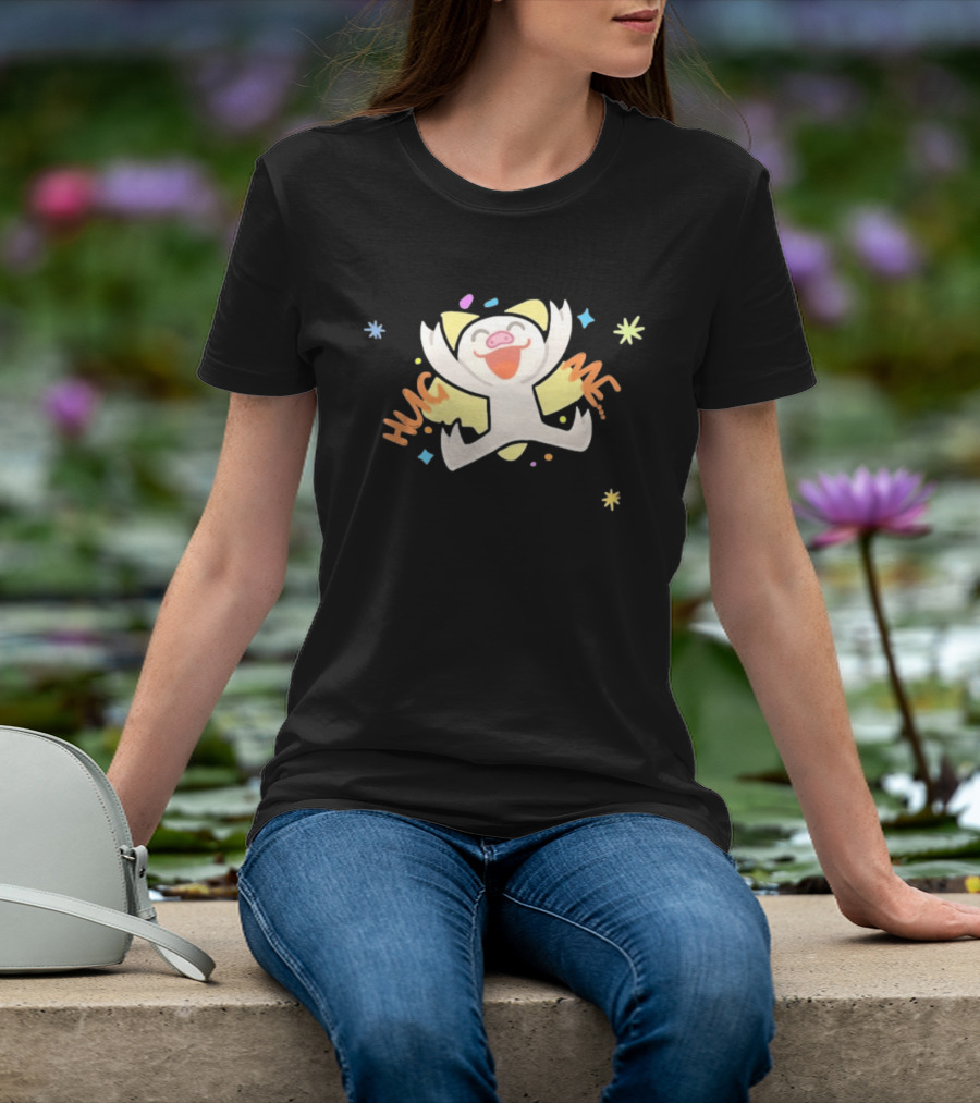 Shovda Hug Me Cute Cartoon Pig With Colorful Stars And Burst T-Shirt