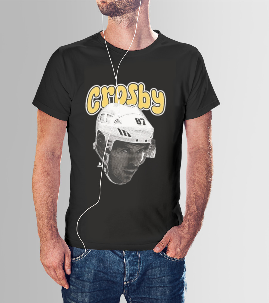 Sidney Crosby Pittsburgh Penguins Hockey 87 Big Face T-Shirt