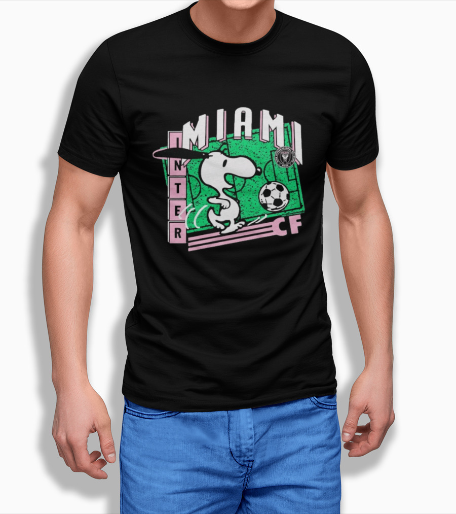 Inter Miami CF Snoopy Soccer Peanuts Collaboration T-Shirt