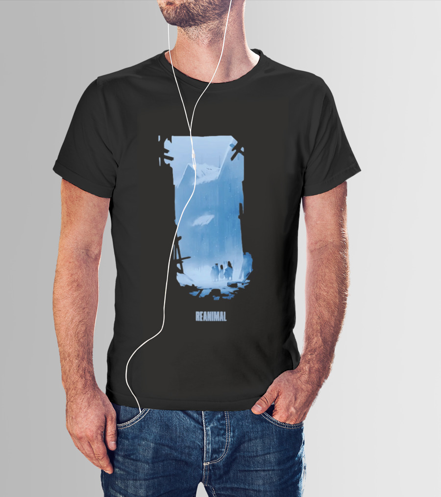 Reanimal Gate Snowy Mountain Scene With Penguins T-Shirt