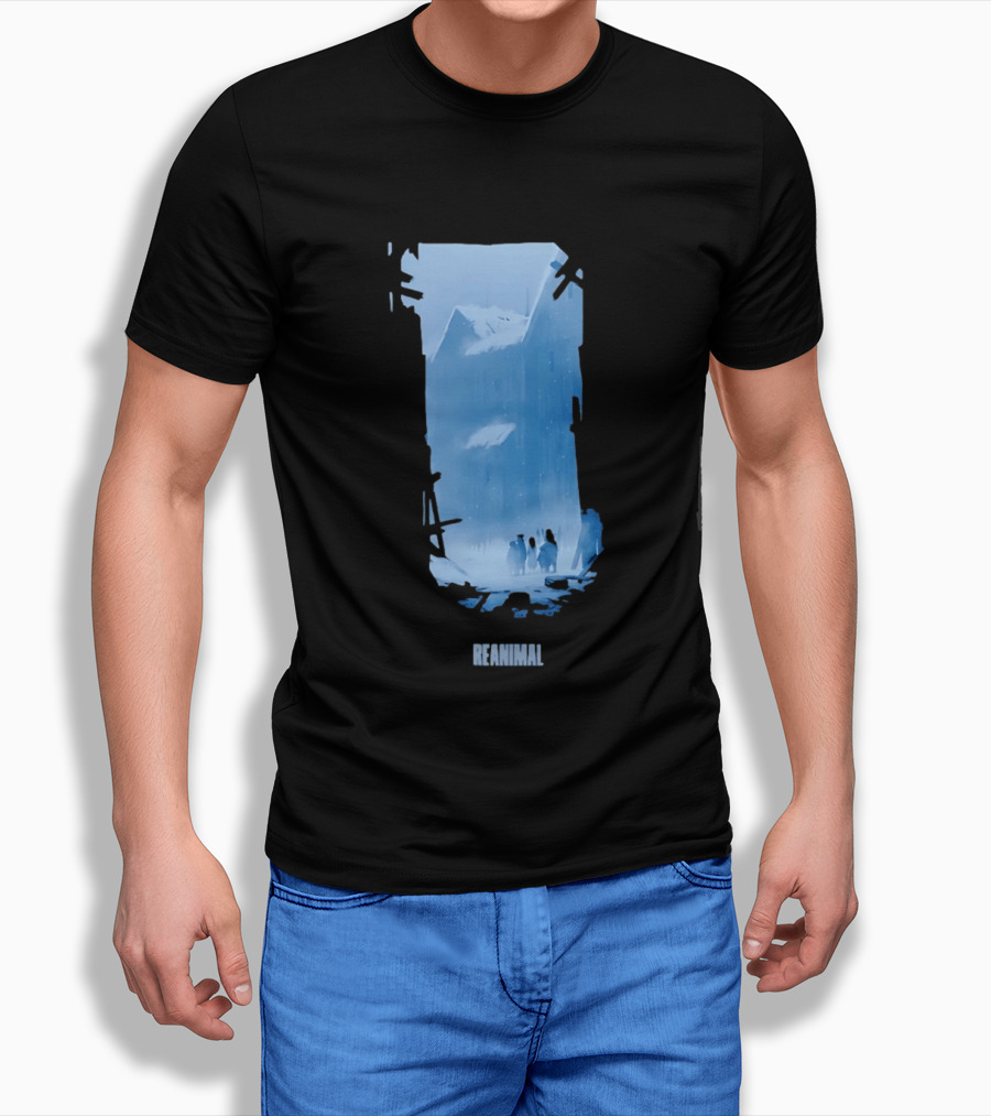 Reanimal Gate Snowy Mountain Scene With Penguins T-Shirt