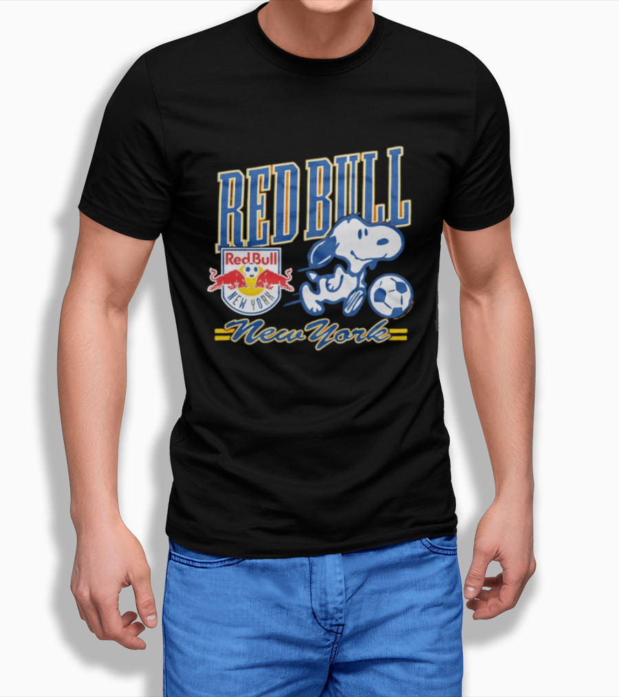 Peanuts Snoopy Red Bull New York Soccer Collaboration T-Shirt