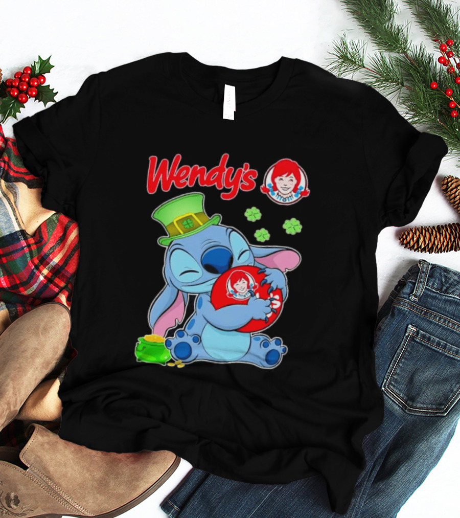 Wendy's Leprechaun Hat Stitch Hugging St Patricks Day T-Shirt