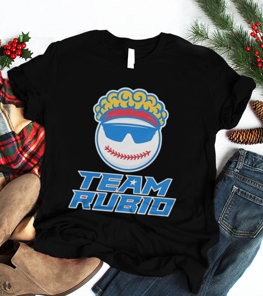 Team Rubio Baseball Puerto Rico Sunglasses Curly Hair T-Shirt