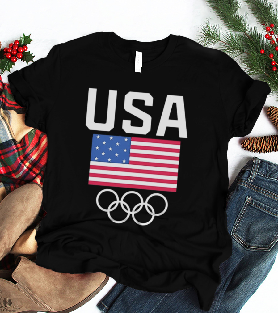 USA Flag Olympic Rings Team USA T-Shirt