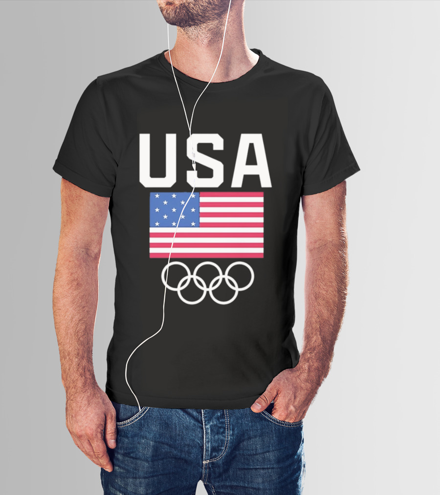 USA Flag Olympic Rings Team USA T-Shirt