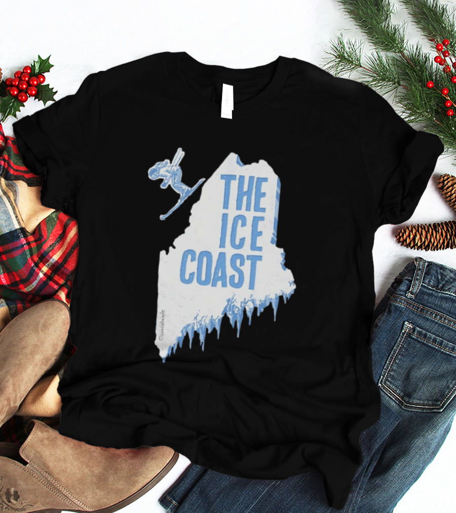The Ice Coast Skier Jumping Map T-Shirt