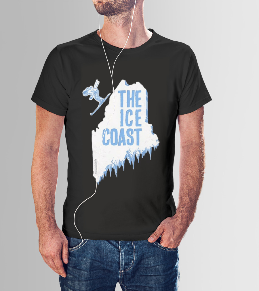 The Ice Coast Skier Jumping Map T-Shirt