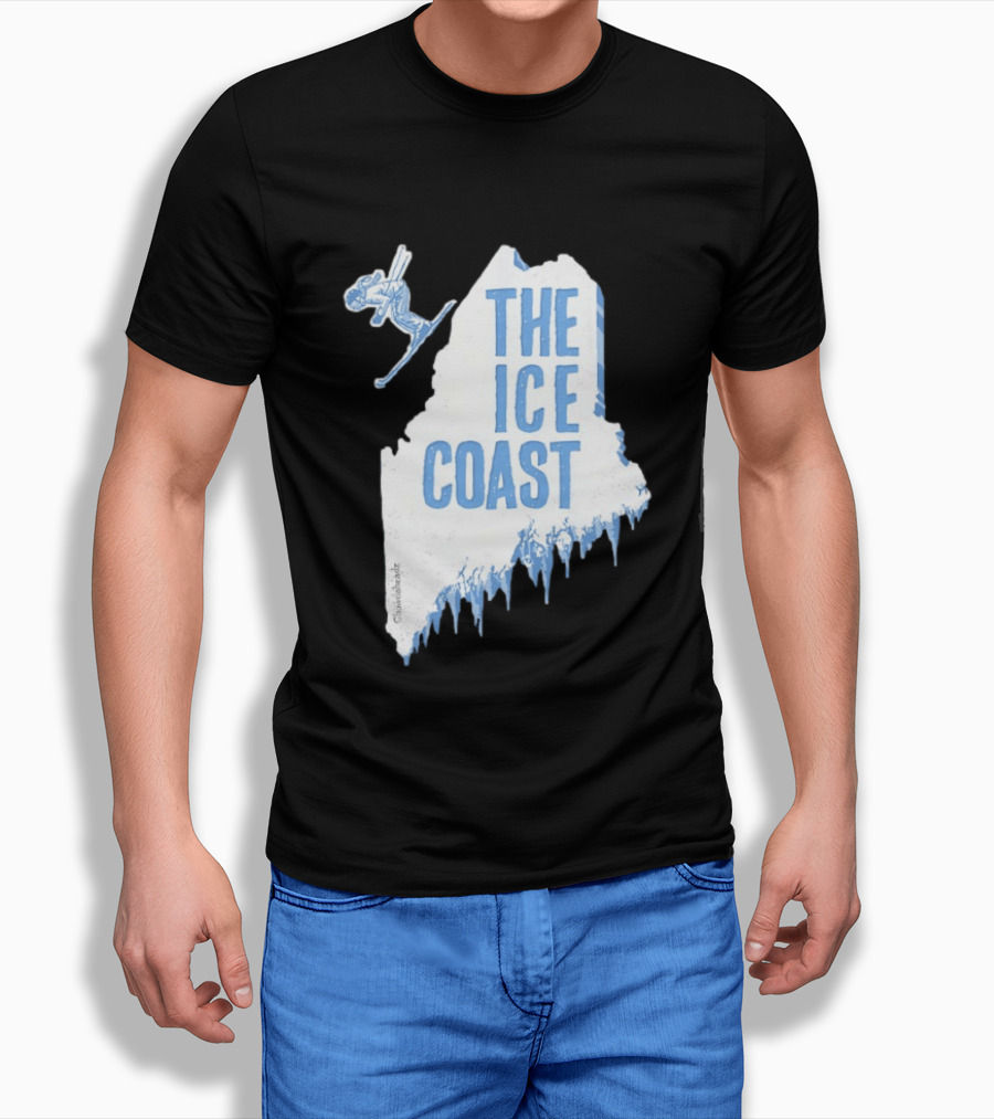 The Ice Coast Skier Jumping Map T-Shirt