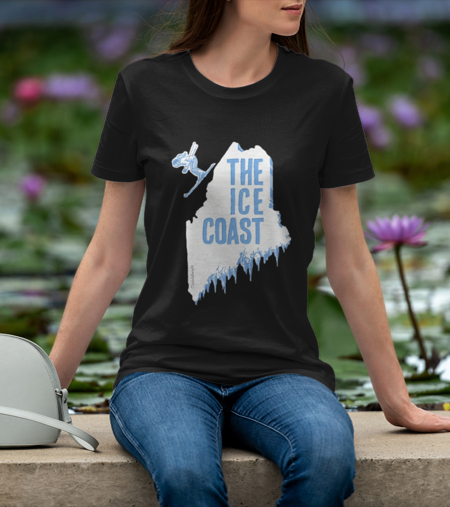 The Ice Coast Skier Jumping Map T-Shirt