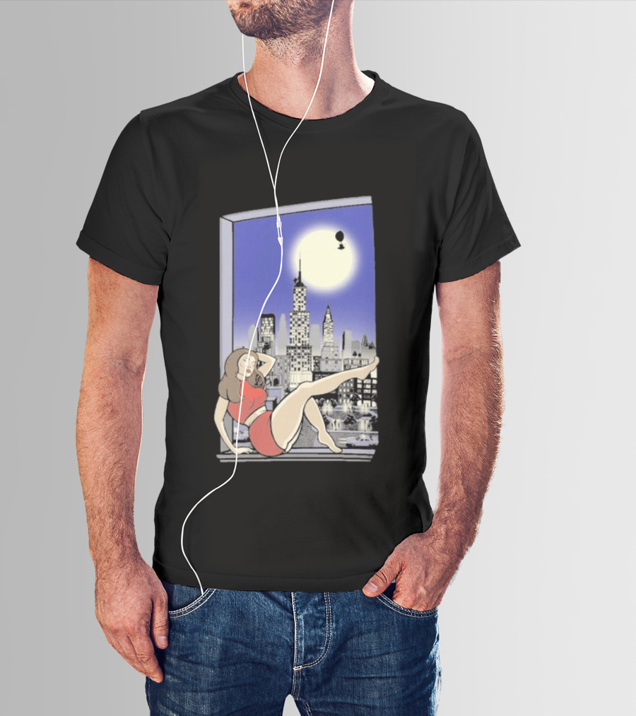 Pauline TheSpaceVixen Urban Moonlit Cityscape T-Shirt