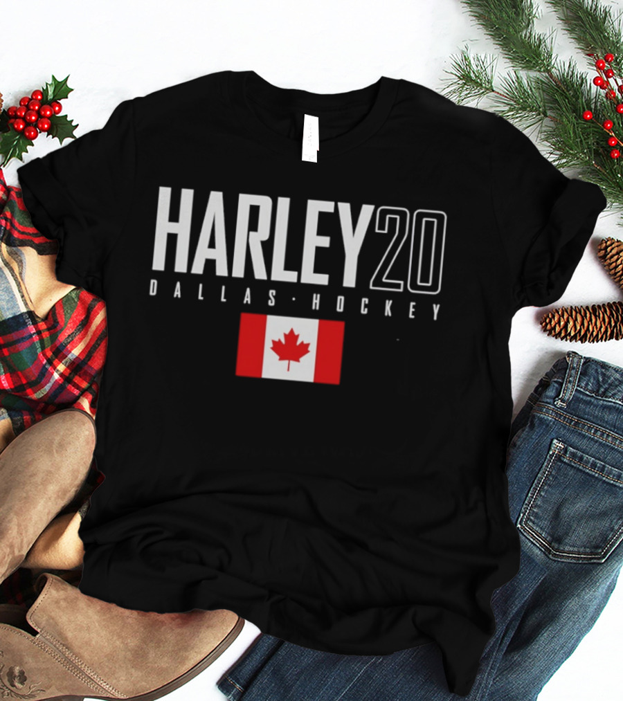 Harley 20 Dallas Hockey Canada Flag T-Shirt
