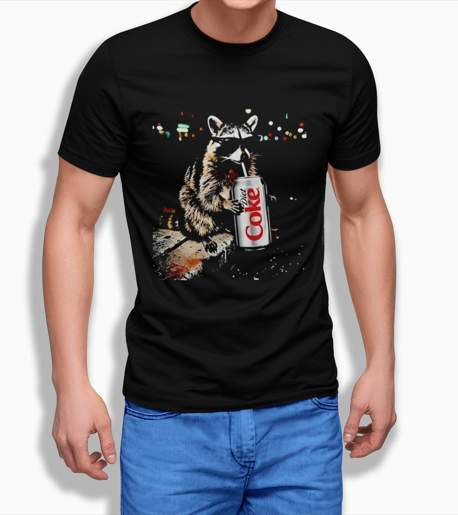 Three Raccoons Holding Diet Coke Can T-Shirt
