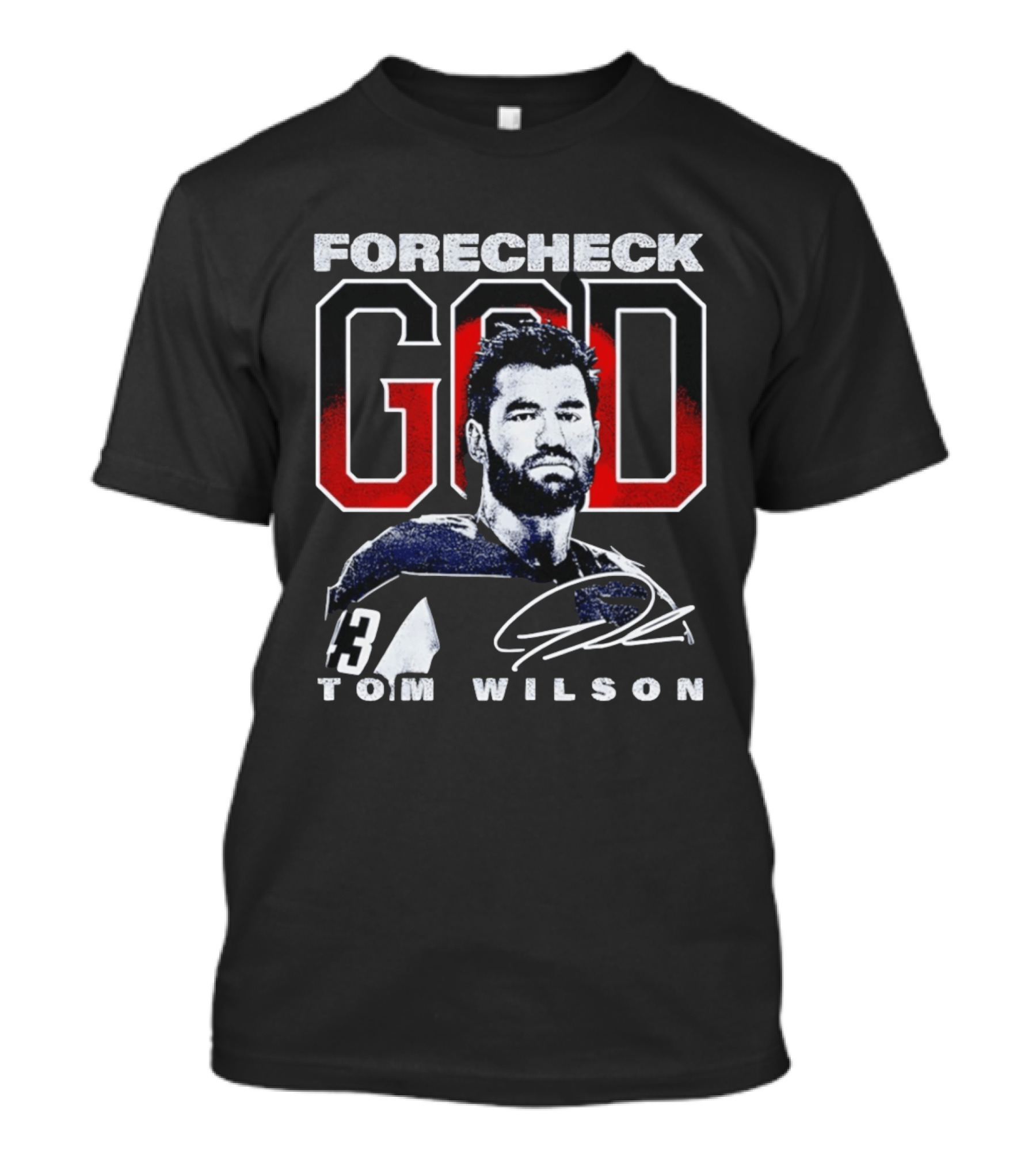 Tom Wilson Washington Capitals Forecheck God Number 43 T-Shirt