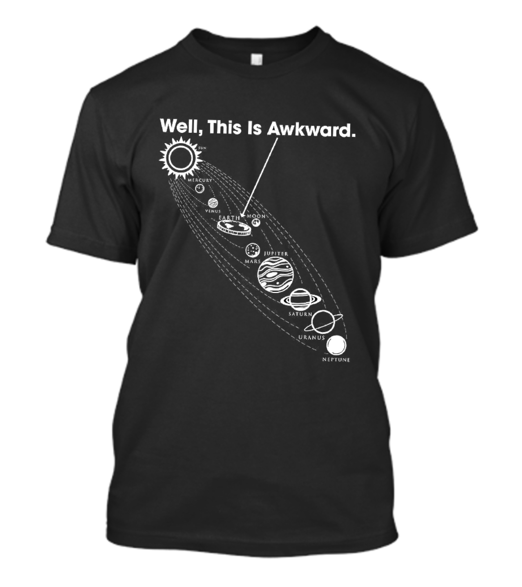 Well This Is Awkward Pluto Solar System Planets Humor T-Shirt