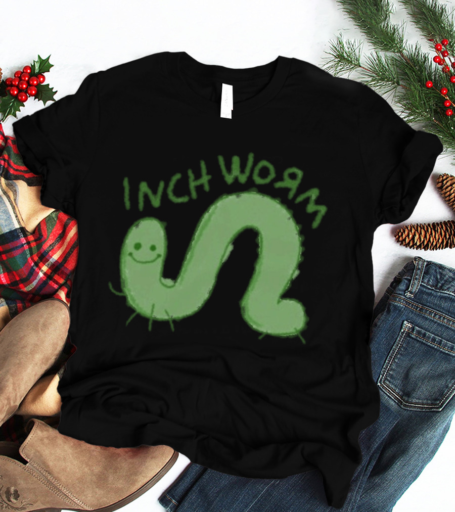 Zane Little Inch Worm Happy Green Cartoon T-Shirt