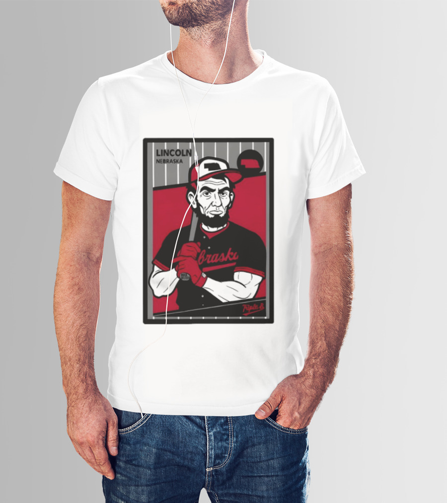 Lincoln Nebraska Cornhuskers Baseball Card Triple B T-Shirt