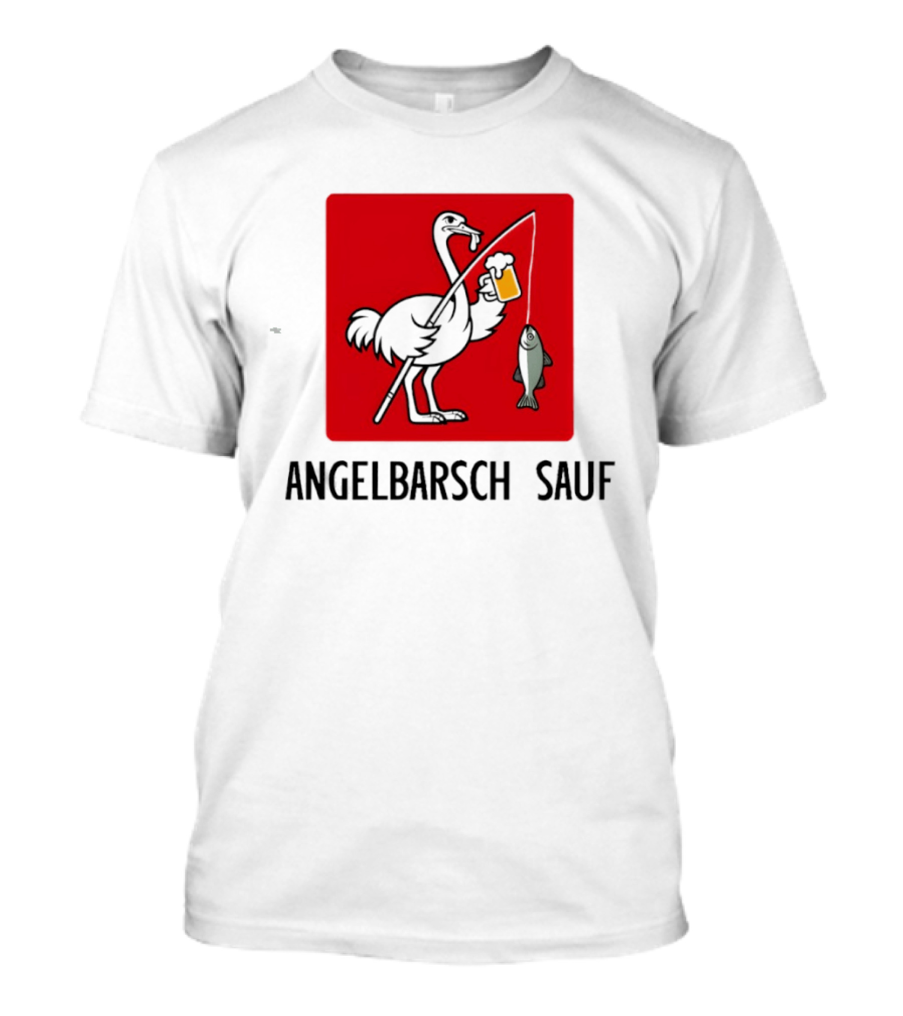 Angelbarsch Sauf Pelican Beer Fish Catching Fun T-Shirt