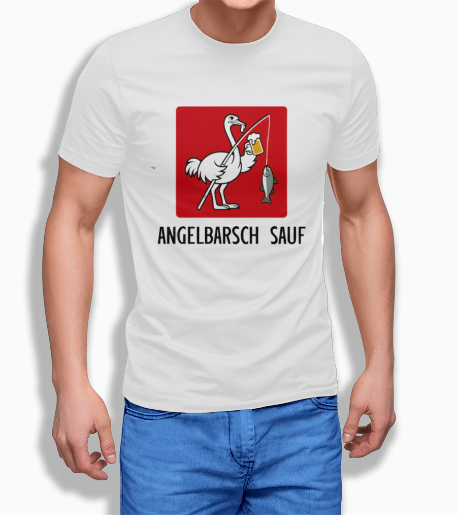 Angelbarsch Sauf Pelican Beer Fish Catching Fun T-Shirt