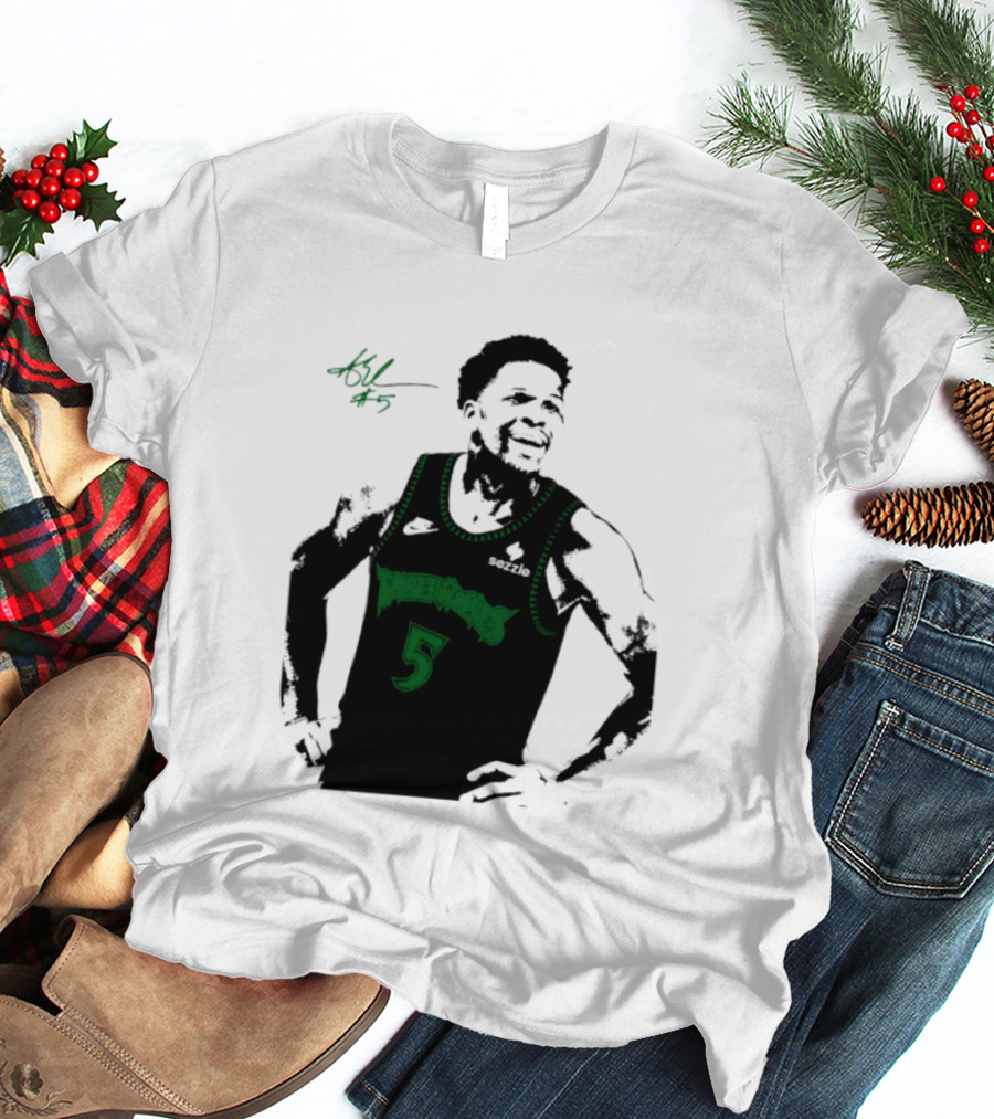 Anthony Edwards Minnesota Timberwolves Number 5 Signature T-Shirt