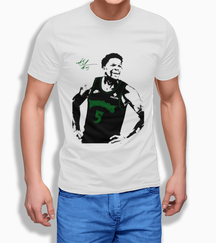Anthony Edwards Minnesota Timberwolves Number 5 Signature T-Shirt