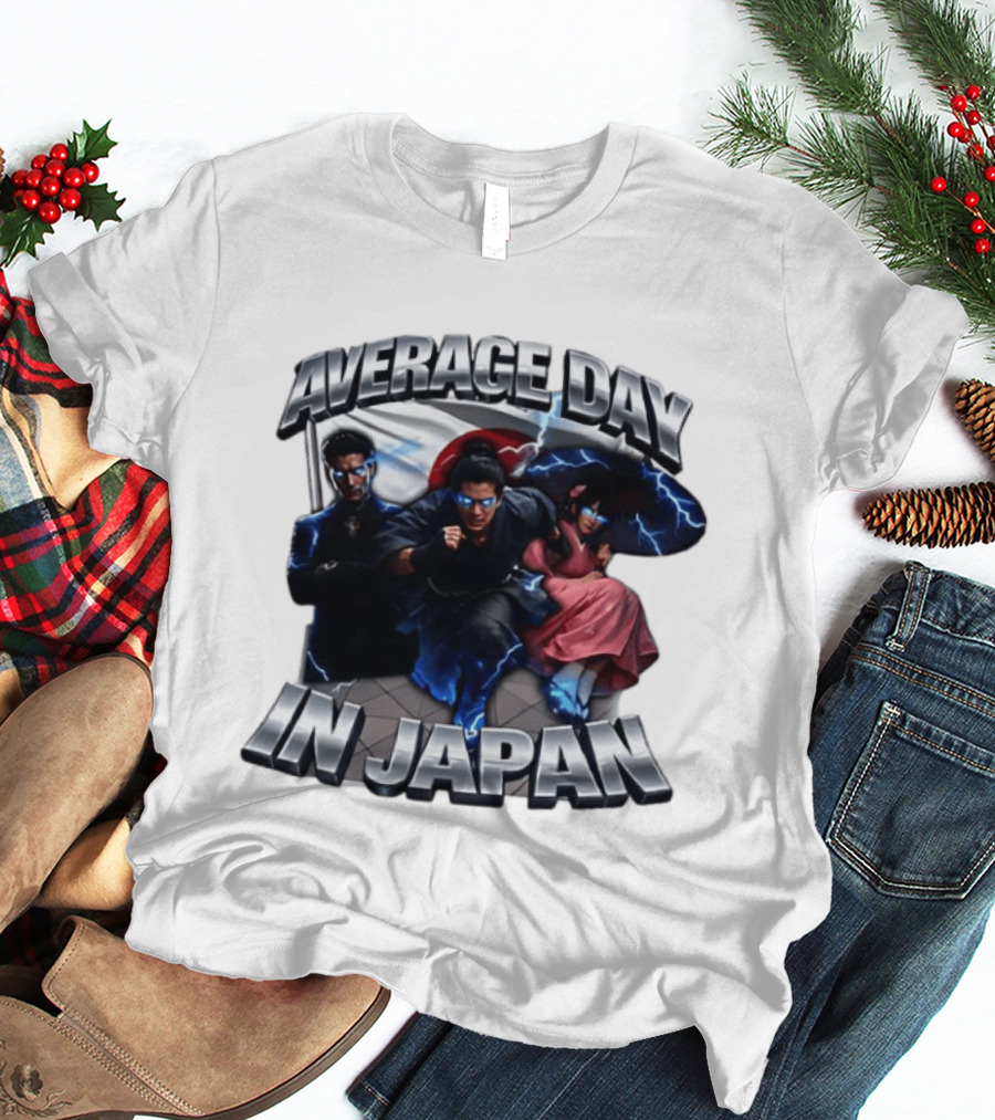 Average Day In Japan Superhero Action Adventure With Lightning Effects T-Shirt