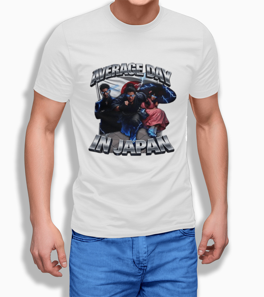 Average Day In Japan Superhero Action Adventure With Lightning Effects T-Shirt