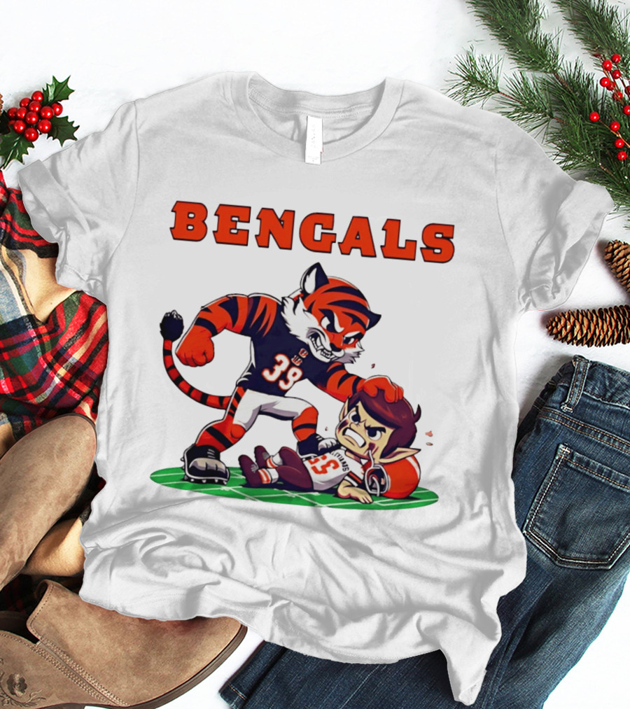Cincinnati Bengals Rivals Cleveland Browns Cartoon T-Shirt