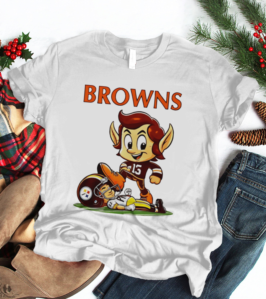 Cleveland Browns Victory Over Pittsburgh Steelers Rivalry Brownie T-Shirt