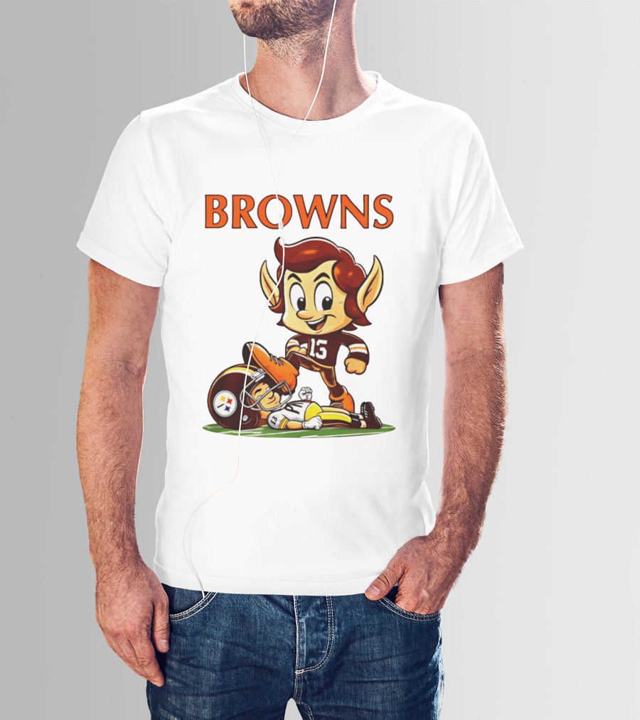 Cleveland Browns Victory Over Pittsburgh Steelers Rivalry Brownie T-Shirt