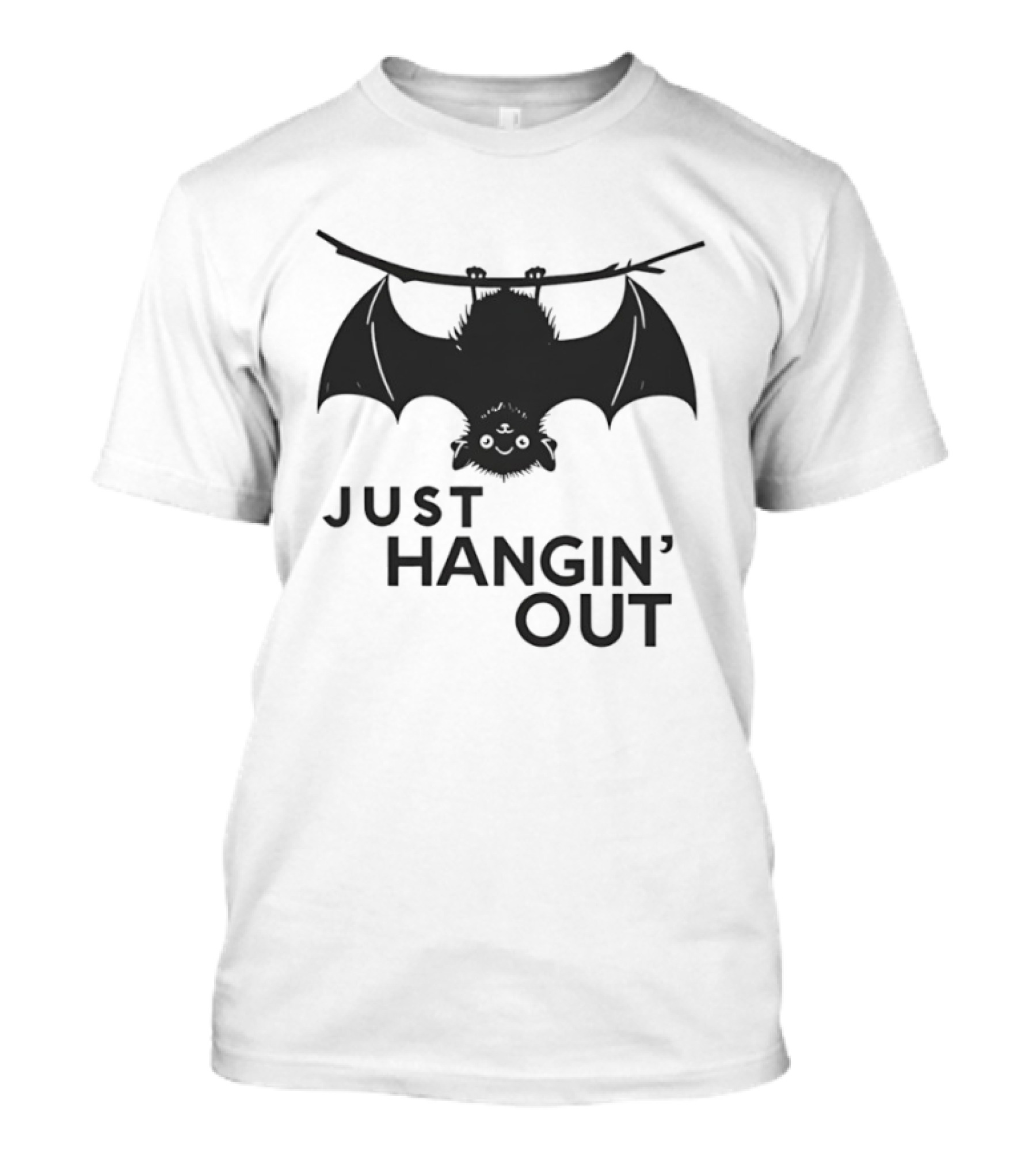 Just Hangin' Out Upside Down Bat Humor T-Shirt