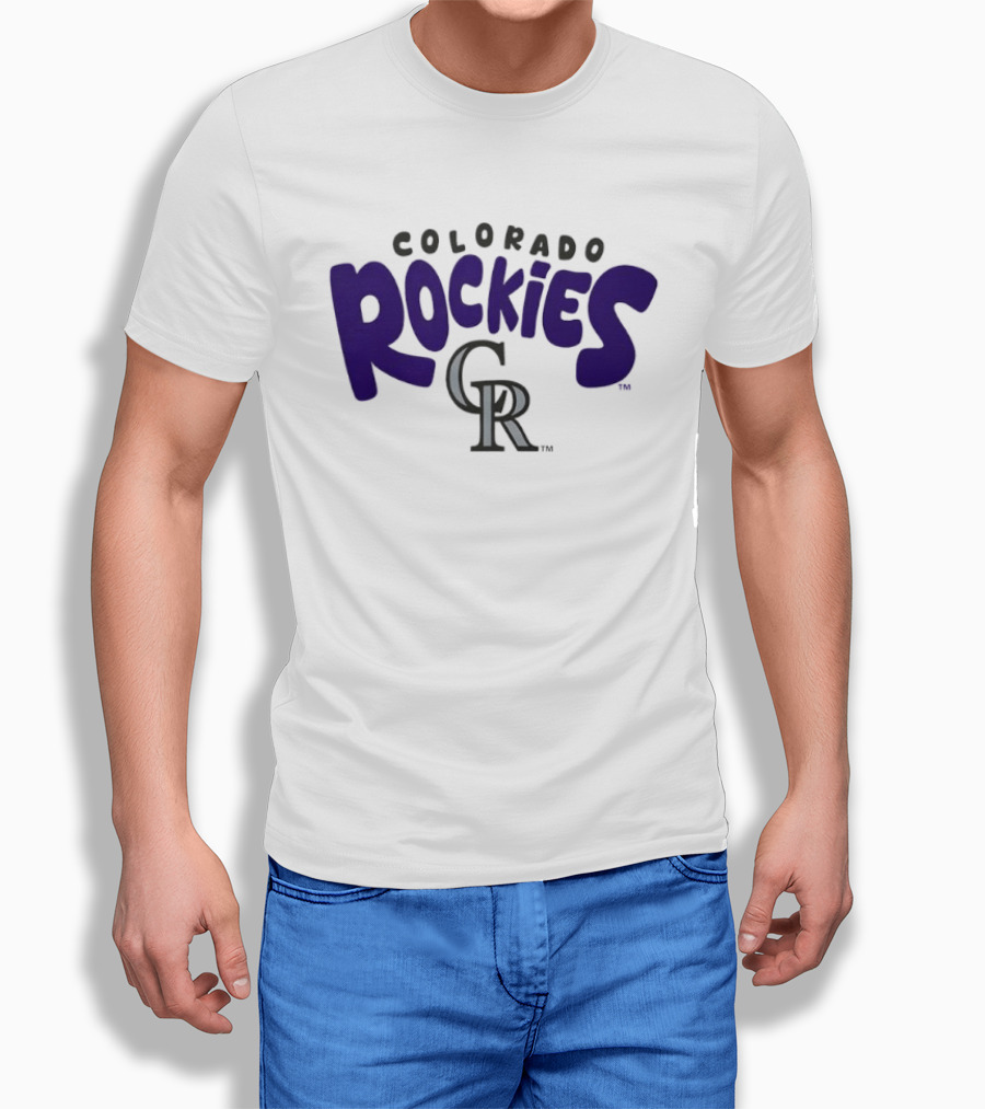 Colorado Rockies Bubble Text Crew Neck T-Shirt