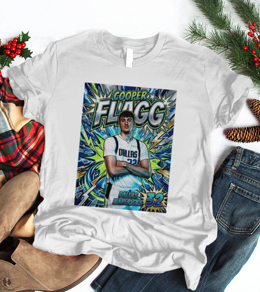Cooper Flagg Dallas Mavericks 32 Comic T-Shirt