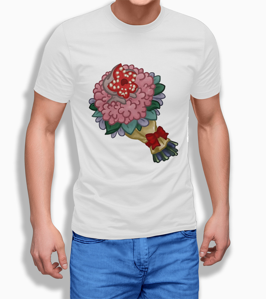 Demodog Valentine Bouquet Flowers Stranger Things Horror T-Shirt