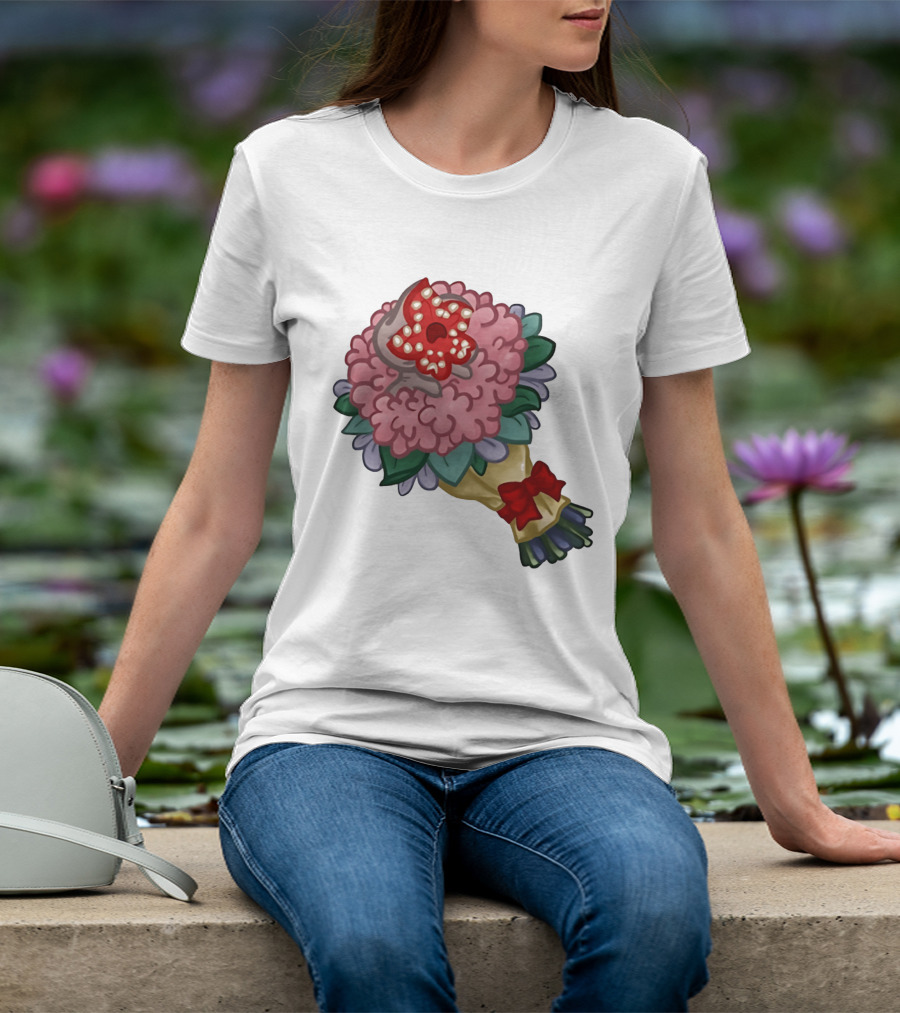 Demodog Valentine Bouquet Flowers Stranger Things Horror T-Shirt