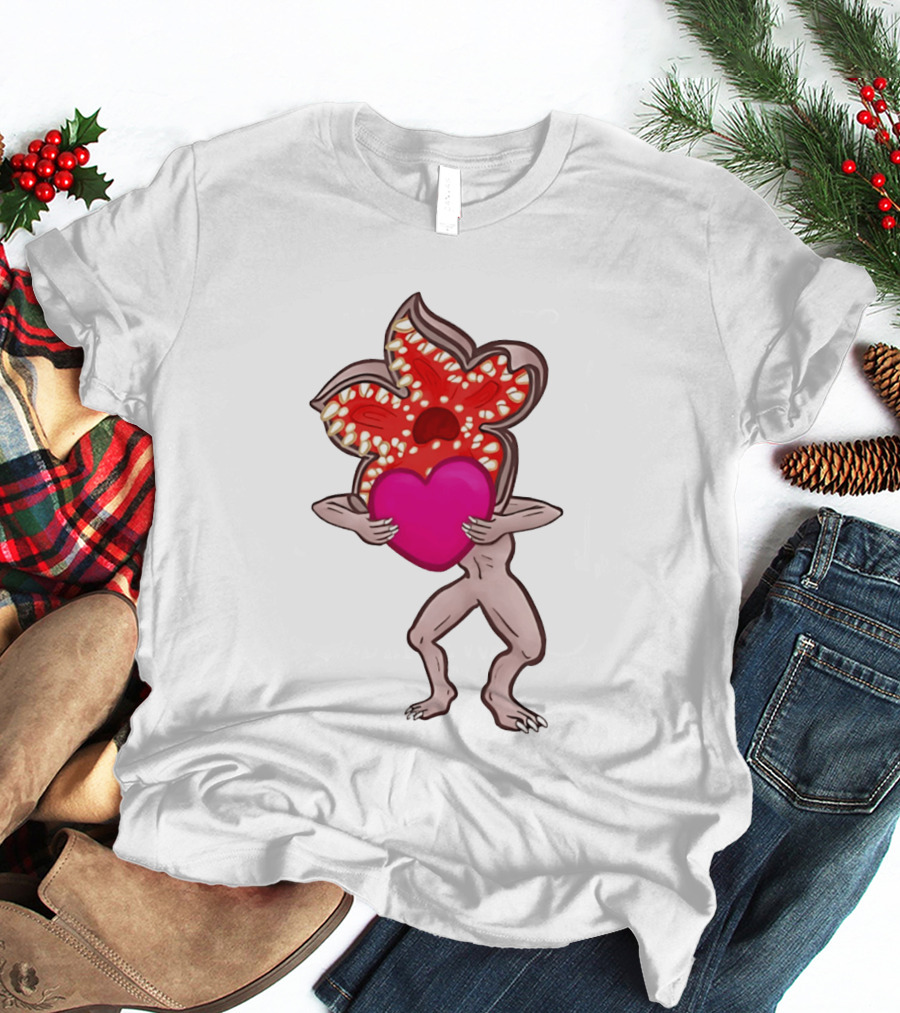 Demogorgon Embracing Heart Valentine Monster T-Shirt