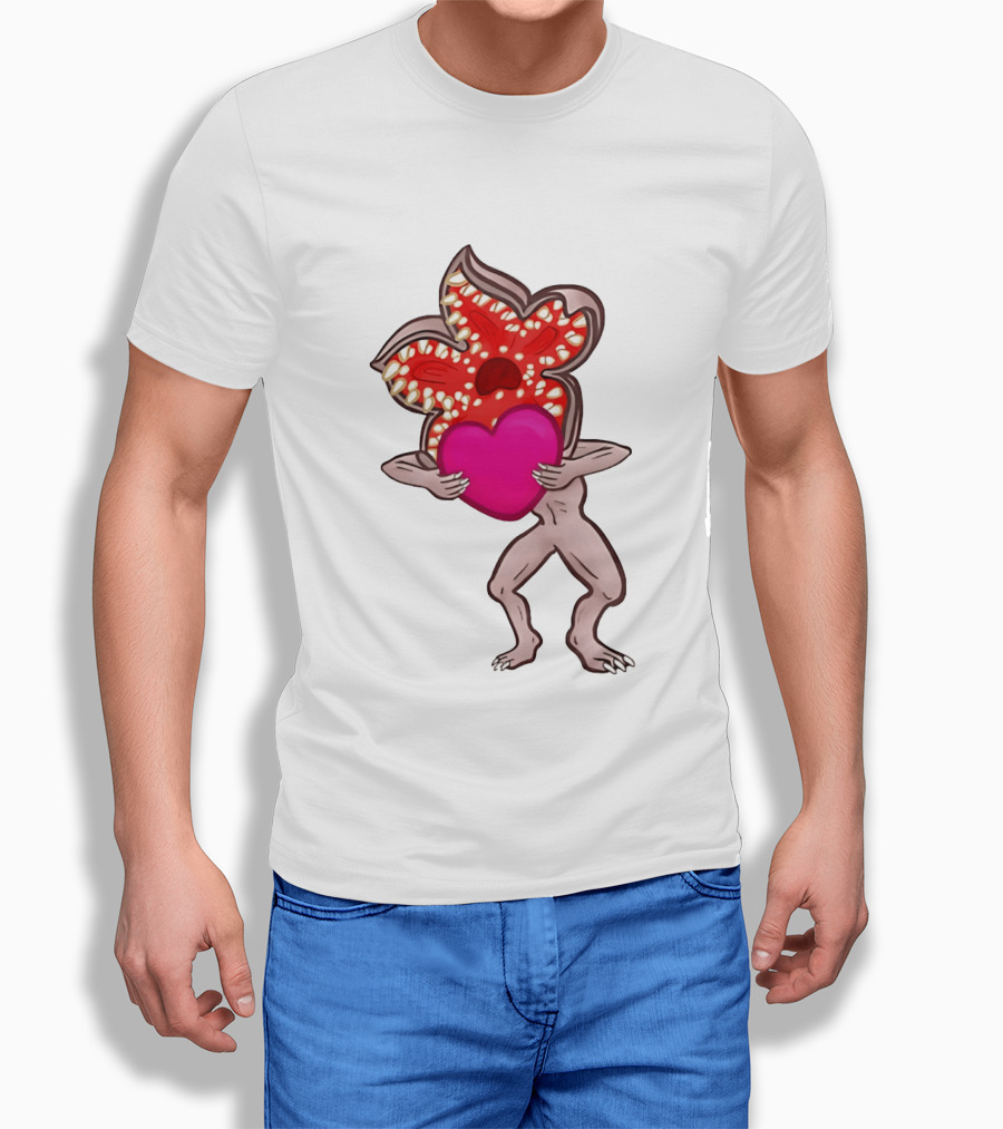 Demogorgon Embracing Heart Valentine Monster T-Shirt