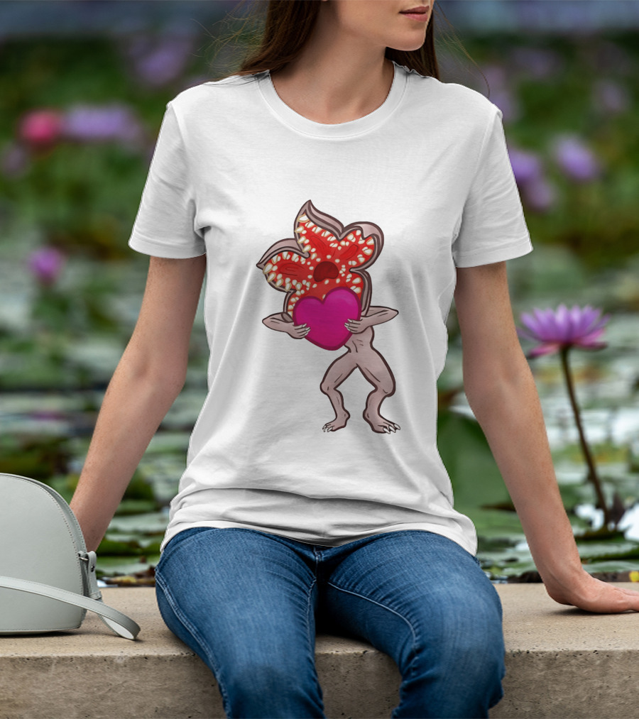 Demogorgon Embracing Heart Valentine Monster T-Shirt