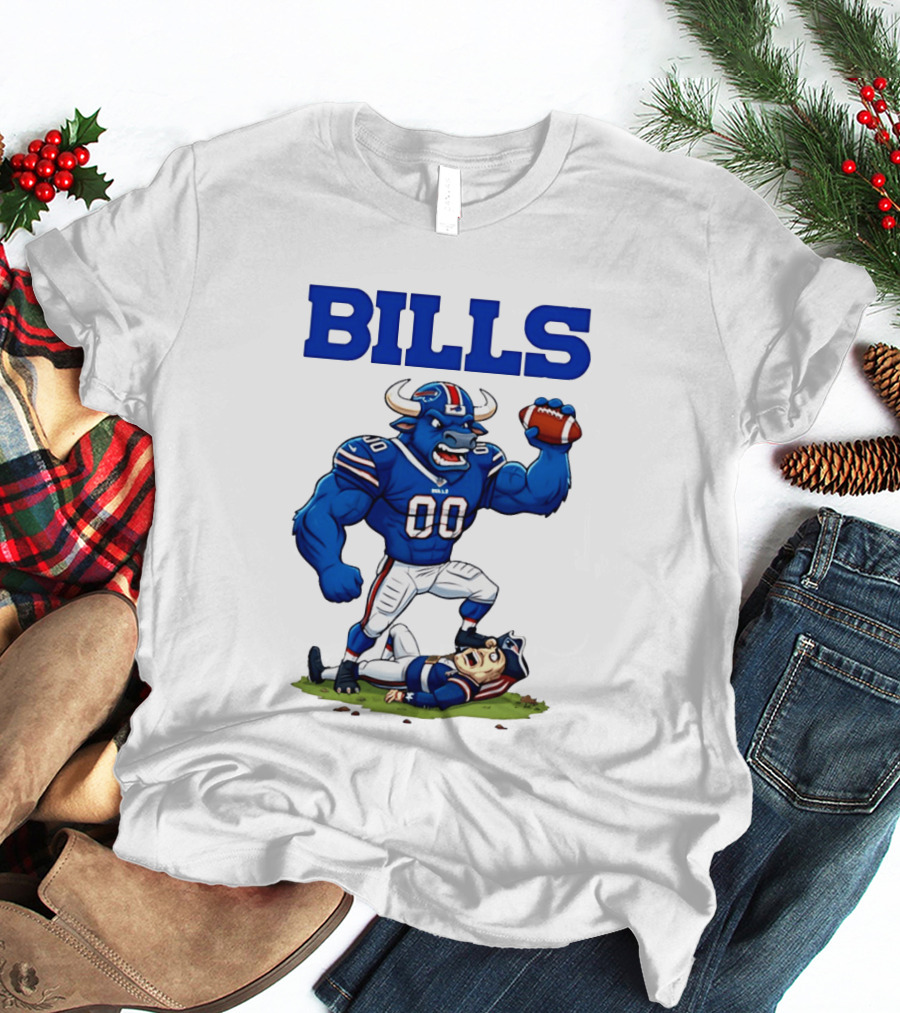 Buffalo Bills Vs New England Patriots Rivalry Comic Character Victory T-Shirt