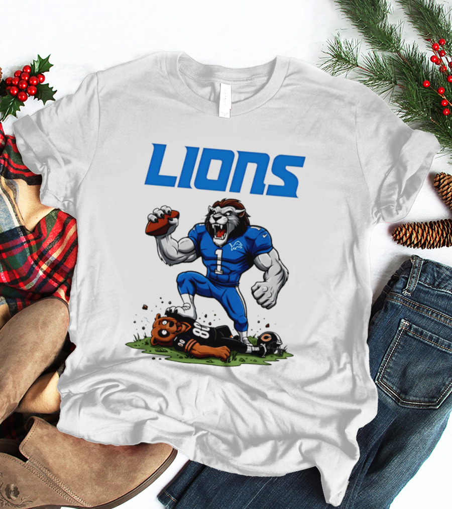 Detroit Lions Beat Bears NFL Rivalries Showdown T-Shirt