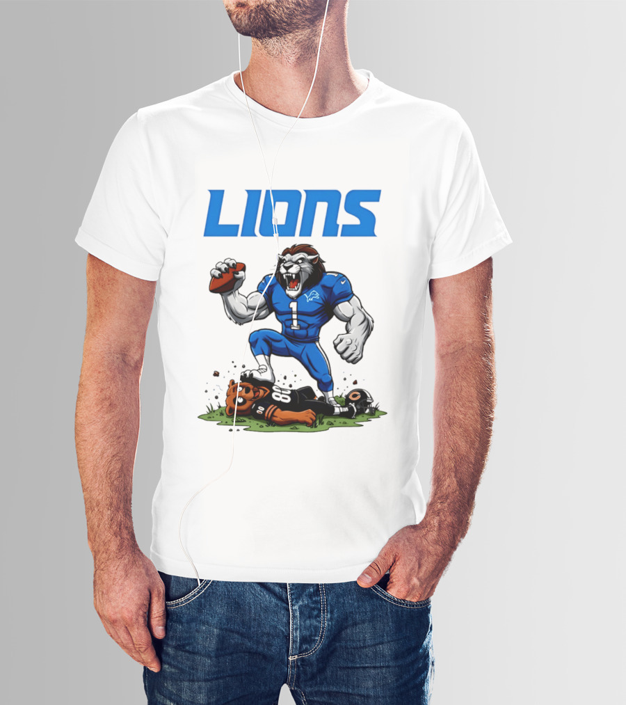 Detroit Lions Beat Bears NFL Rivalries Showdown T-Shirt