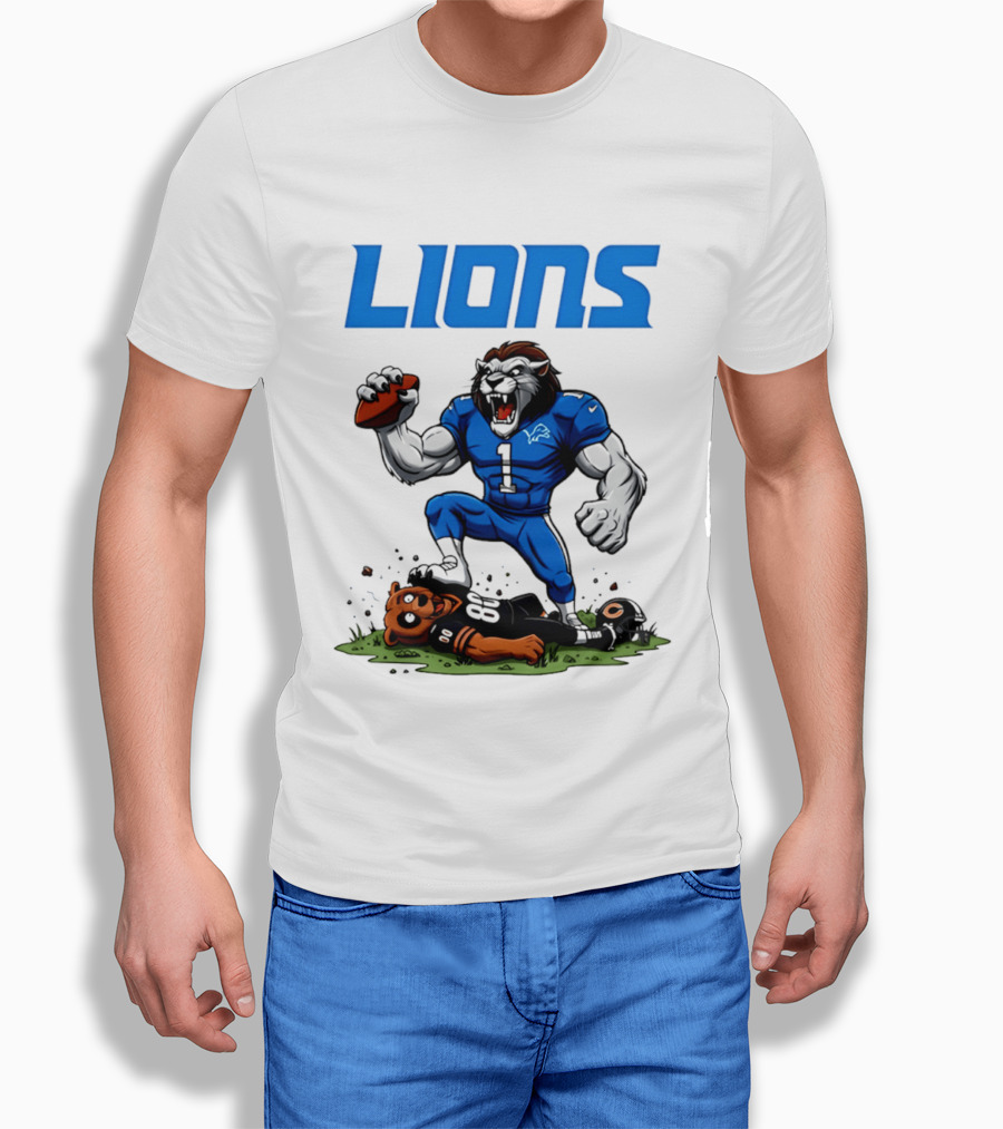 Detroit Lions Beat Bears NFL Rivalries Showdown T-Shirt