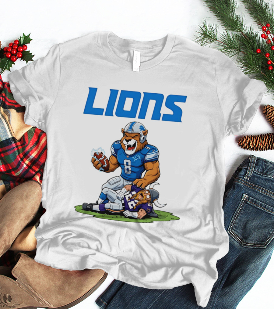 Detroit Lions Vs Minnesota Vikings Rivalry Game Battle T-Shirt
