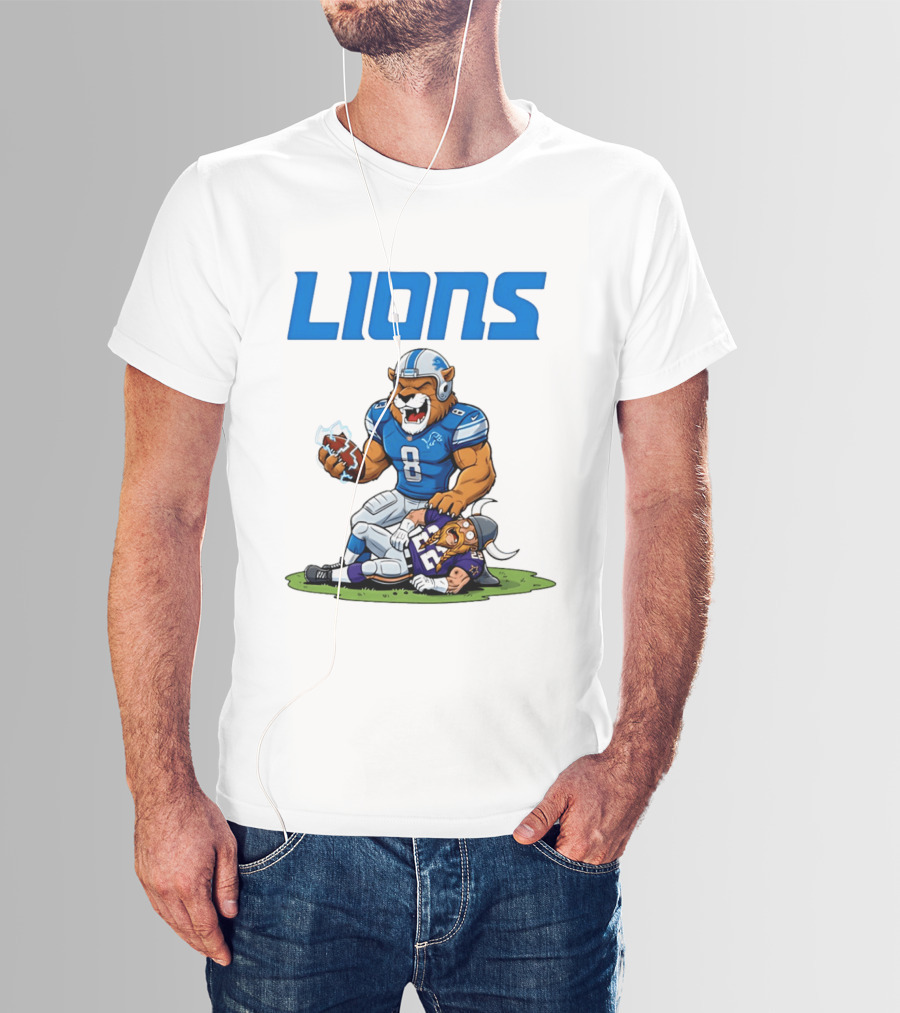 Detroit Lions Vs Minnesota Vikings Rivalry Game Battle T-Shirt