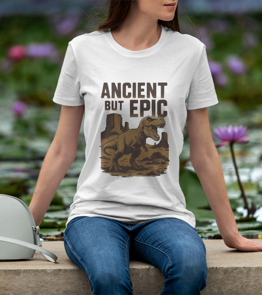 T. Rex Dinosaur Ancient But Epic Desert Scene T-Shirt