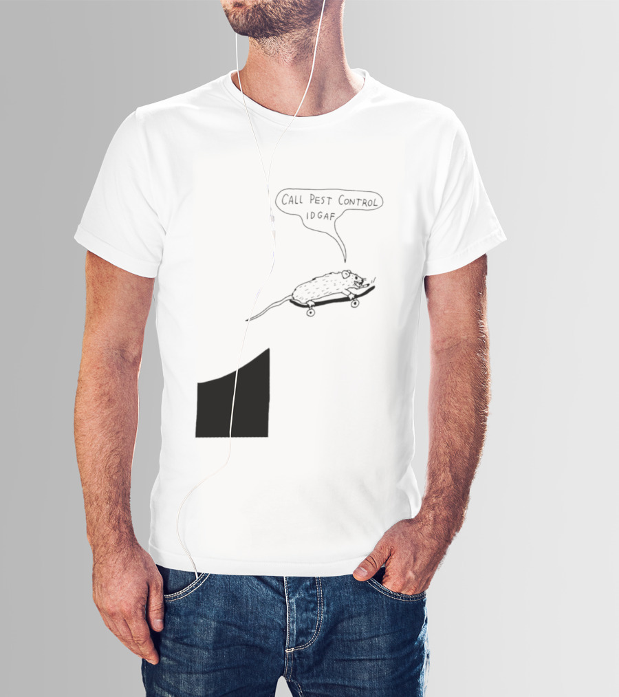 Call Pest Control IDGAF Rat On Skateboard T-Shirt