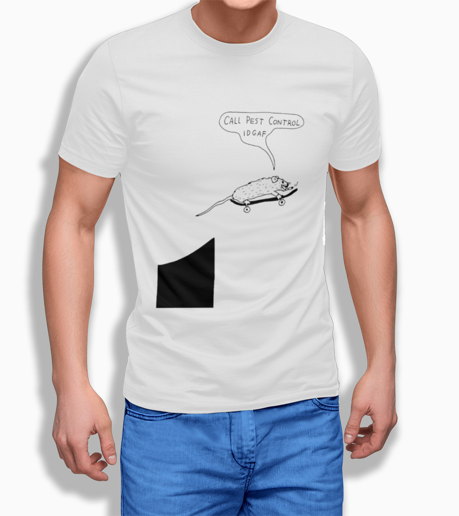 Call Pest Control IDGAF Rat On Skateboard T-Shirt