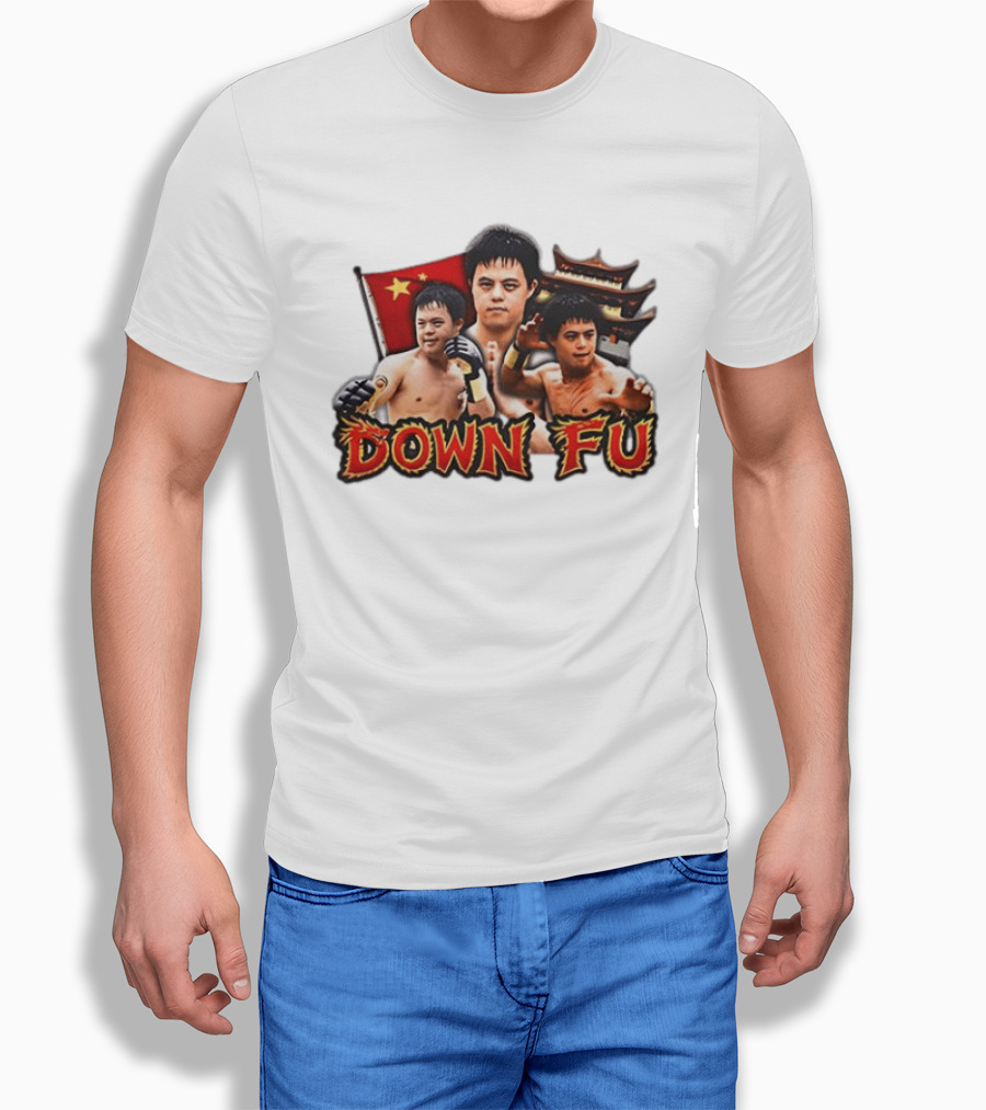 Down Fu Kung Fu China Down Syndrome Martial Arts T-Shirt